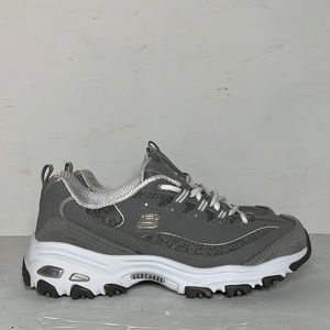 Skechers Women's D'Lites Lace Up Athletic Shoes 11936 Gray 8.5